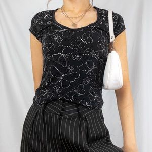 90s Butterfly Stretchy Top